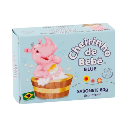 Sabonete Cheirinho Bebê Azul Hipoalergênico Hidratante 80g