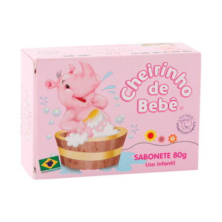 Sabonete Cheirinho Bebê Rosa Hipoalergênico Hidratante 80g