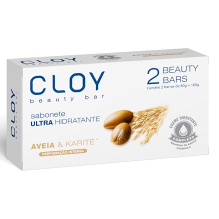 Sabonete Cloy Beauty Ultra Hidratante Aveia & Karité 80g 2 Und