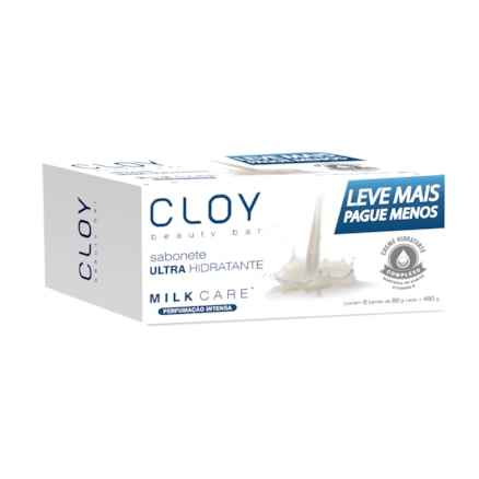 Sabonete Cloy Beauty Ultra Hidratante Milk Care 80g 6 Und