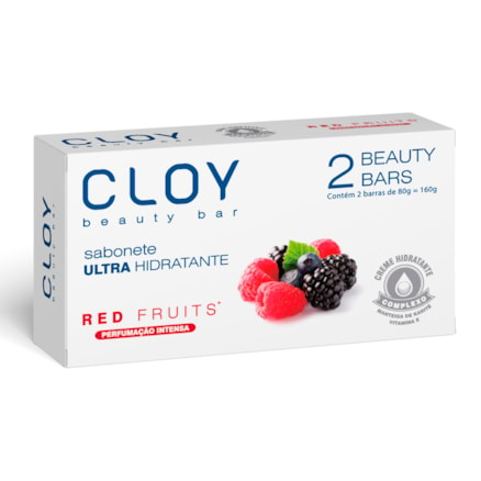 Sabonete Cloy Beauty Ultra Hidratante Red Fruits 80g 2 Und