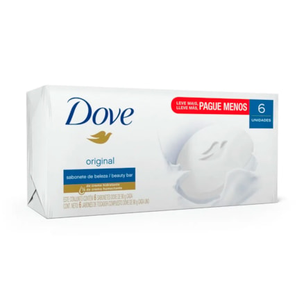 Sabonete Dove 6 Und Original Hidratante Pele Macia 90g