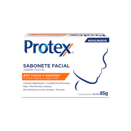 Sabonete Facial Protex Anti Cravos Ação Adstringente 85g