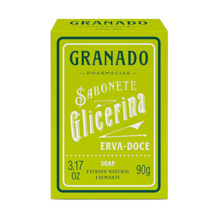 Sabonete Granado Glicerinado Erva Doce Hidratante 90g