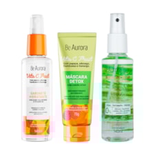 Sabonete Hidratante Vitamina B5 + Máscara Detox Carvão Ativado + Água Micelar Be Aurora Babosa Ativa