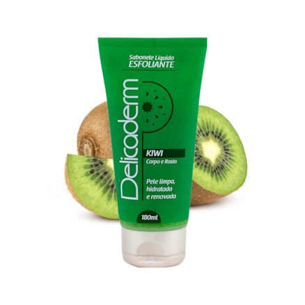 Sabonete Líquido Delicaderm Esfoliante Corpo Kiwi 180ml