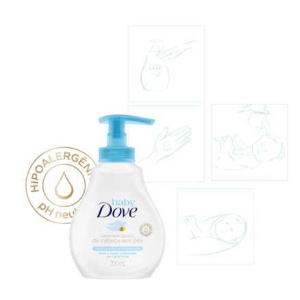 Sabonete Líquido Dove Baby Hidratação Enriquecida 200ml