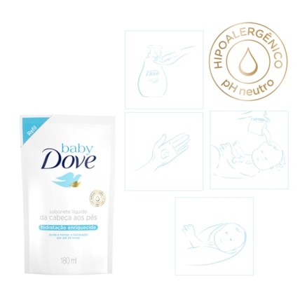 Sabonete Líquido Dove Baby Refil Hidratação 180ml