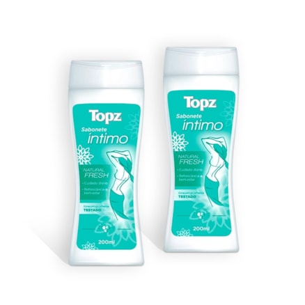 Sabonete Líquido Íntimo Topz Natural Fresh 2 Und 200ml