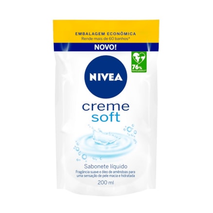 Sabonete Líquido Nivea Refil Creme Soft Pele Macia 200ml