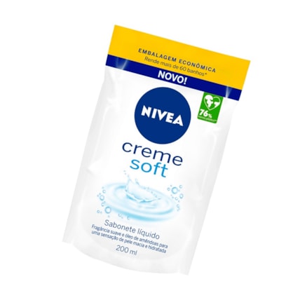 Sabonete Líquido Nivea Refil Creme Soft Pele Macia 200ml