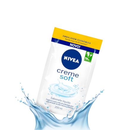 Sabonete Líquido Nivea Refil Creme Soft Pele Macia 200ml