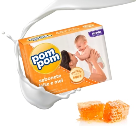 Sabonete Pom Pom Baby Leite E Mel 80g