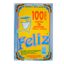 Saco De Lixo Feliz 10 Pacotes De 5 Und 100 Litros