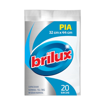 Saco Lixo Brilux P/ Pia 32cmx44cm Capacidade 20 Und