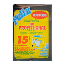 Saco Lixo Feliz Reforçado 5 Pacotes 20 Und 15 Litros