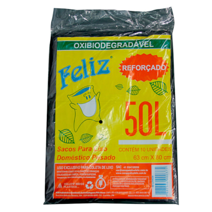 Saco Lixo Feliz Reforçado 5x10 50l