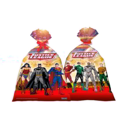 Sacola Plást Festcolor Liga Da Justiça Lembrancinhas 8 Und