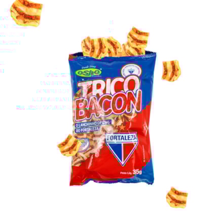 Salgadinho de Trigo Lanche Fortaleza Tricolor Sabor Bacon Osho Zero Glúten 35g
