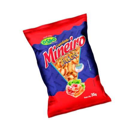 Salgadinho de Trigo Lanchinho Mineiro Sabor de Bacon Snack Osho Zero Glúten 35G