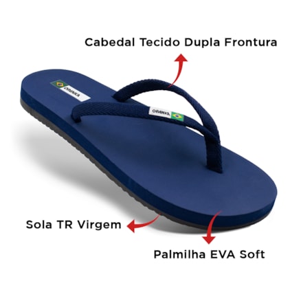 Sandália Chinelo Tradicional Opanka Azul Marinho Masculino