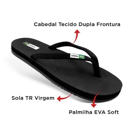 Sandália Chinelo Tradicional Opanka Preto Masculino