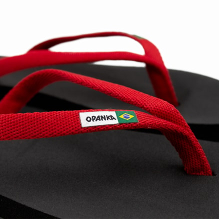 Sandália Chinelo Tradicional Opanka Preto Vermelho Masculino