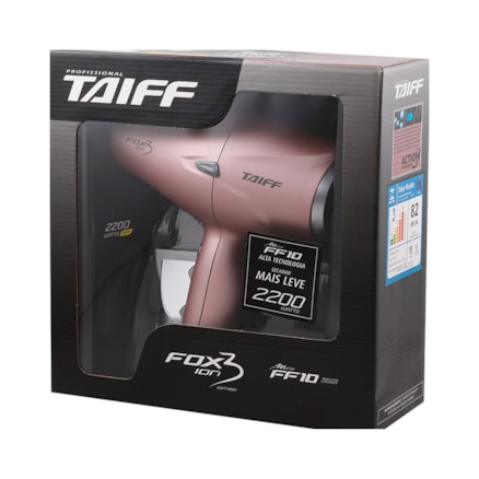 Secador Cabelos Taiff Fox Ion 3 Rose 2200w