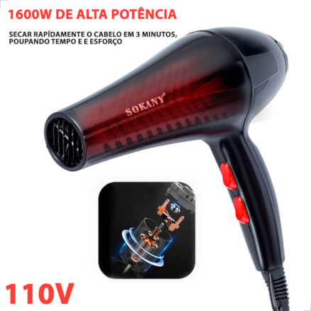 Secador De Cabelos Profissional 1600w e 2200w Estilo 110 e 220 Eletrico Doméstico