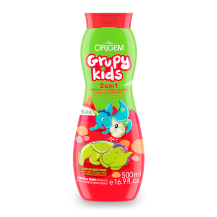 Shampoo 2 Em 1 Grupy Kids Hidrata De Montão Fios Lisos 500ml