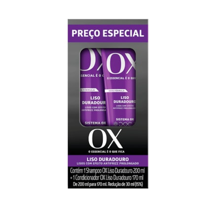 Shampoo 200ml + Condicionador 170ml Ox Liso Duradouro