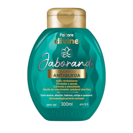 Shampoo Antiqueda Fattore Divine Jaborandi Combate Oleaosidade e Queda Capilar 300ml