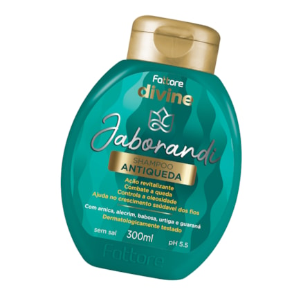 Shampoo Antiqueda Fattore Divine Jaborandi Combate Oleaosidade e Queda Capilar 300ml