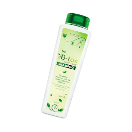 Shampoo B-tox Organique Fattore Queratina e Pantenol 500ml + Máscara Capilar B-Tox Reconstrutora Profissional Organique Fattore 500g