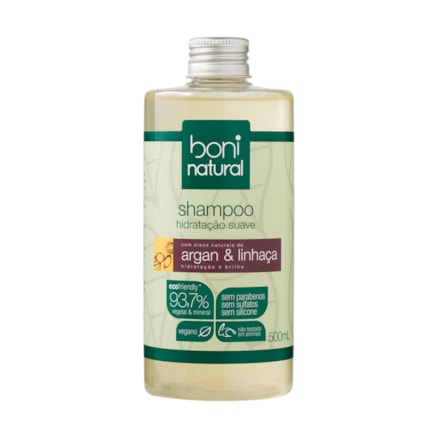 Shampoo Boni Natural Argan E Linhaça Hidratante 500ml