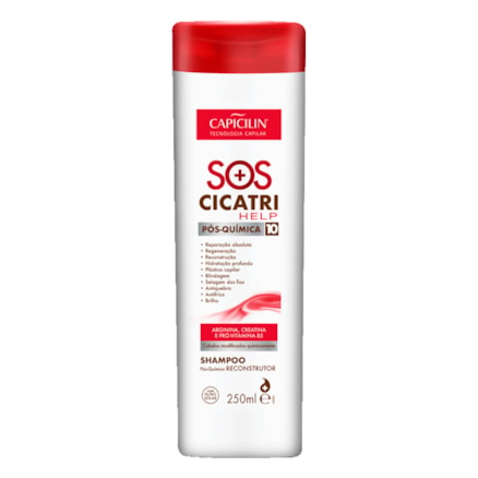 Shampoo Capicilin Sos Cicatri Help Pós Química 250ml