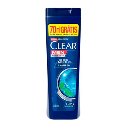 Shampoo Clear Men Anticaspa Ice Cool Menthol 400ml