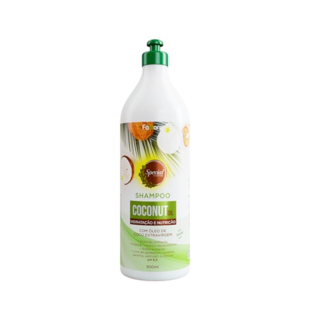 Shampoo Coconut Oil Fattore Hidratação e Nutrição com Óleo de Coco Extravirgem Vegano 900ml