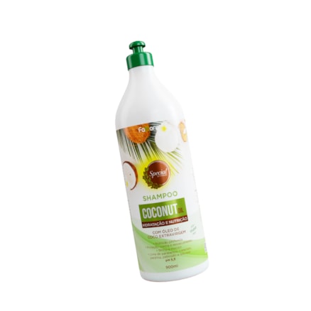 Shampoo Coconut Oil Fattore Hidratação e Nutrição com Óleo de Coco Extravirgem Vegano 900ml