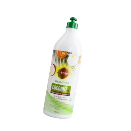 Shampoo Coconut Oil Fattore Hidratação e Nutrição com Óleo de Coco Extravirgem Vegano 900ml