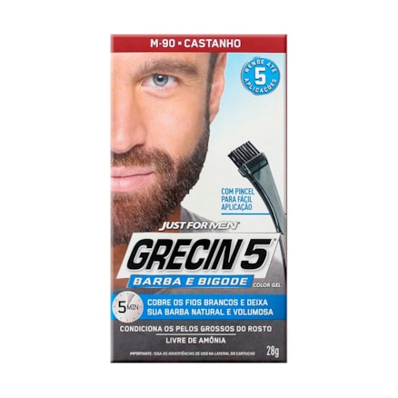 Shampoo Color Gel Grecin 5 Castanho Barba Cabelo Bigode
