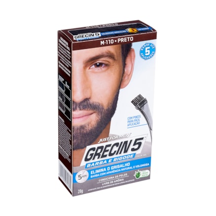 Shampoo Color Gel Grecin 5 Preto Barba Cabelo Bigode