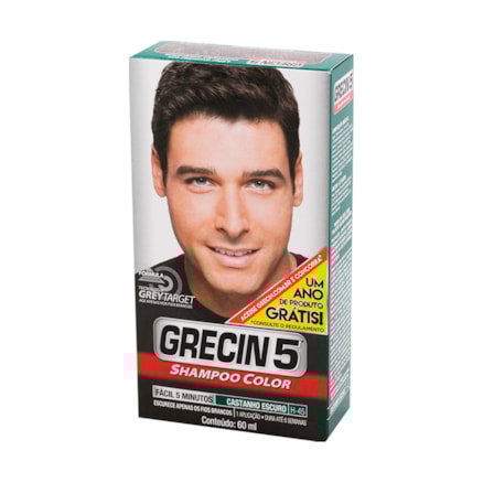 Shampoo Color Grecin 5 Castanho Médio Escuro 60ml
