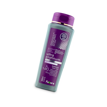 Shampoo + Condicionador 300ml + Máscara Ultra Platinum Matizadora Fattore Reduz Efeito Amarelo Cabelos Loiros e Brancos sem Sal 250g