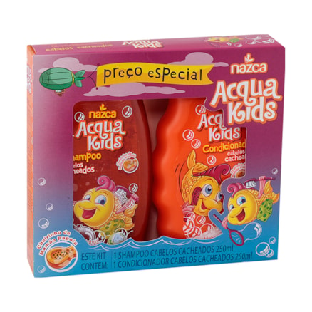 Shampoo + Condicionador Acqua Kids Cabelos Cacheados 250ml