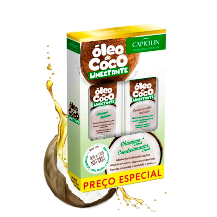 Shampoo + Condicionador Capicilin Óleo Coco Umectante 250ml