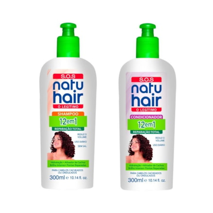 Shampoo + Condicionador Natuhair Sos 12x1 Sem Sal 300ml