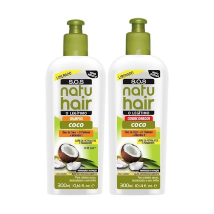 Shampoo + Condicionador Natuhair Sos Óleo Coco Sem Sal 300ml