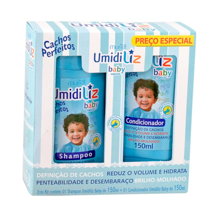 Shampoo + Condicionador Umidiliz Baby Azul Cacheados 150ml