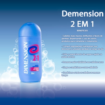 Shampoo Dimension 2 Em 1 Hydroviton Hidratação 200ml